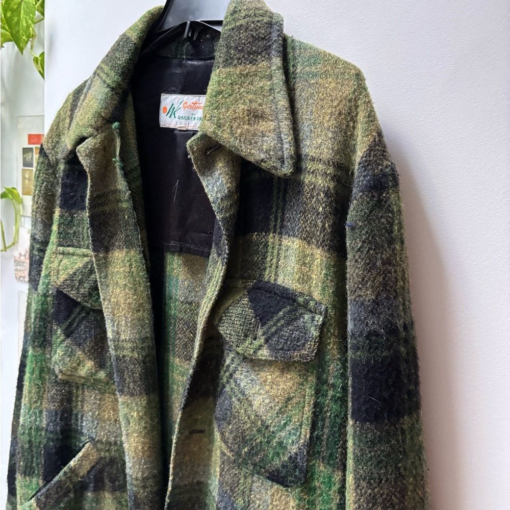 Vintage Green Plaid Wool Jacket - Picture 7 of 9